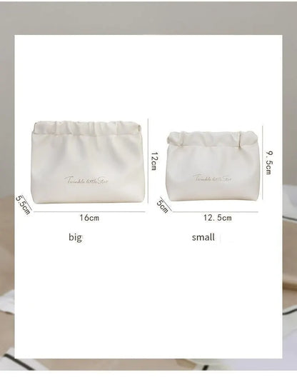 Leather Cosmetic Bag Set, Big & Small "Twinkle Little Star" Makeup Organizer for Travel & Daily Use(pink) - Image 7