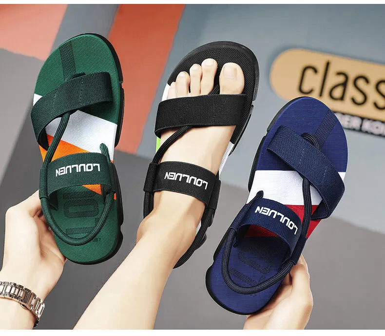 Men's 3-Color Convertible Sandals & Slippers, Outdoor Non-Slip EVA Thick-Sole Beach Shoes for Dual Wear(dark blue-37) - Image 2