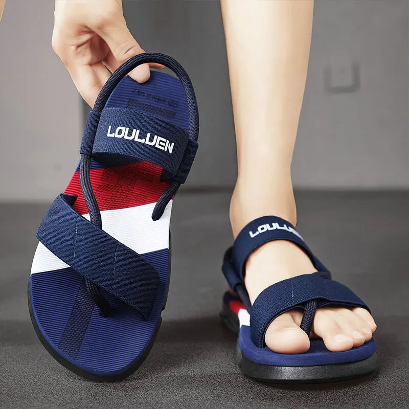 Men's 3-Color Convertible Sandals & Slippers, Outdoor Non-Slip EVA Thick-Sole Beach Shoes for Dual Wear(dark blue-43) - Image 3