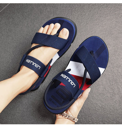 Men's 3-Color Convertible Sandals & Slippers, Outdoor Non-Slip EVA Thick-Sole Beach Shoes for Dual Wear(dark blue-43) - Image 5