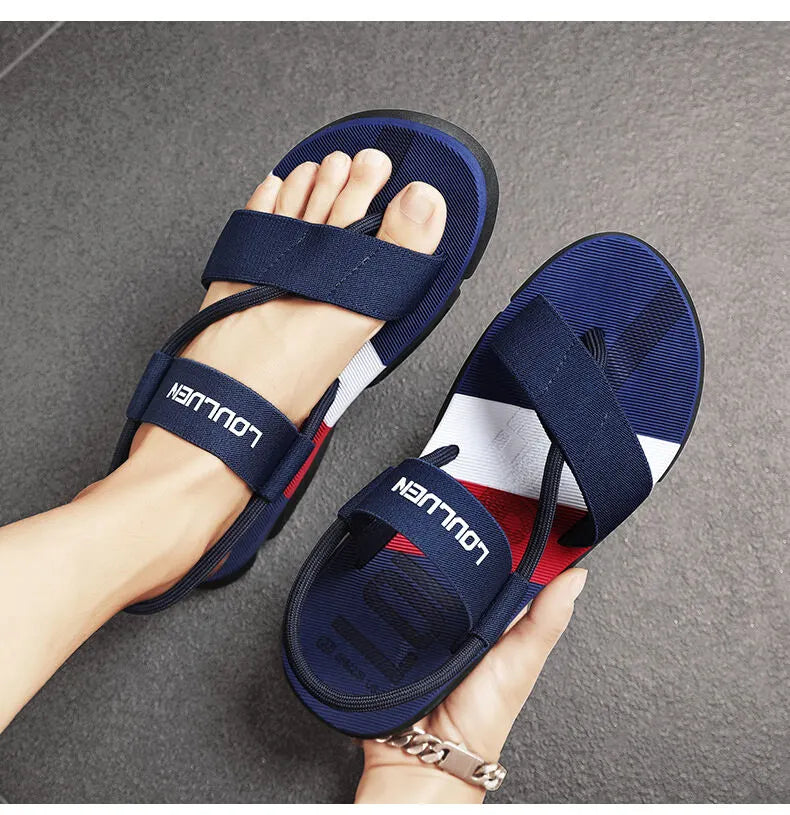 Men's 3-Color Convertible Sandals & Slippers, Outdoor Non-Slip EVA Thick-Sole Beach Shoes for Dual Wear(dark blue-43) - Image 5