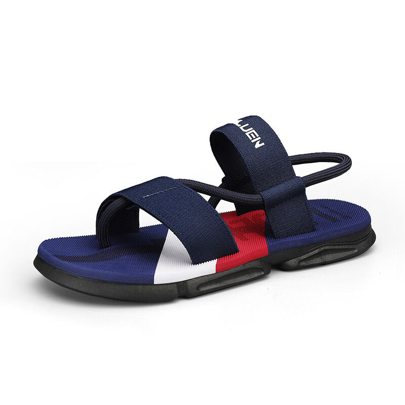 Men's 3-Color Convertible Sandals & Slippers, Outdoor Non-Slip EVA Thick-Sole Beach Shoes for Dual Wear(dark blue-45)