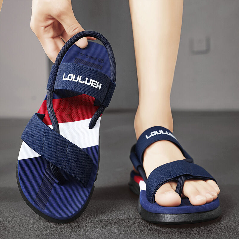 Men's 3-Color Convertible Sandals & Slippers, Outdoor Non-Slip EVA Thick-Sole Beach Shoes for Dual Wear(dark blue-45) - Image 3