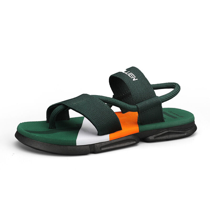 Men's 3-Color Convertible Sandals & Slippers, Outdoor Non-Slip EVA Thick-Sole Beach Shoes for Dual Wear(green-39)