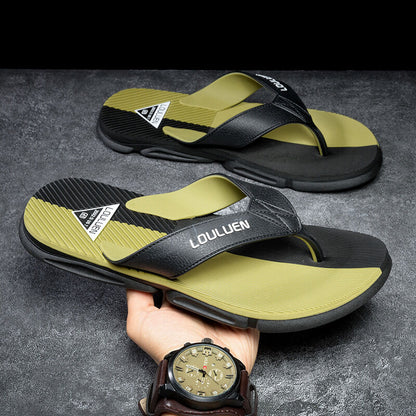 Men's Flip Flops with EVA-PVC Dual Sole,Green for Comfort & Slip-Resistance(45) - Image 3