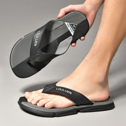 Men's Flip Flops with EVA-PVC Dual Sole, Grey for Comfort  & Slip-Resistance(41) - Image 4