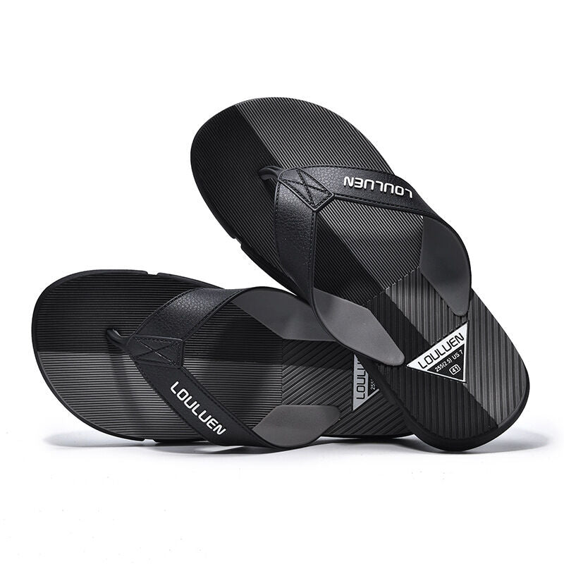 Men's Flip Flops with EVA-PVC Dual Sole, Grey for Comfort  & Slip-Resistance(43) - Image 5