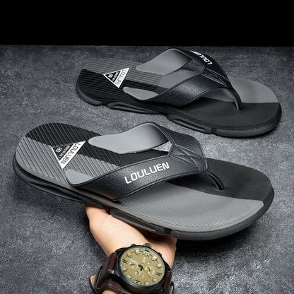 Men's Flip Flops with EVA-PVC Dual Sole, Grey for Comfort  & Slip-Resistance(44) - Image 3