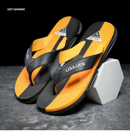 Men's Flip Flops with EVA-PVC Dual Sole,Orange for Comfort & Slip-Resistance(40) - Image 5