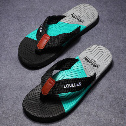 Men's Flip Flops with EVA-PVC Dual Sole, Black for Comfort & Style for Summer Beach & Daily Wear(39)