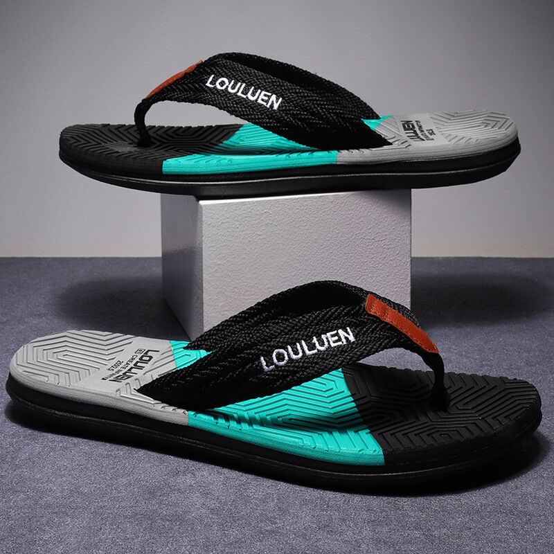 Men's Flip Flops with EVA-PVC Dual Sole, Black for Comfort & Style for Summer Beach & Daily Wear(39) - Image 3