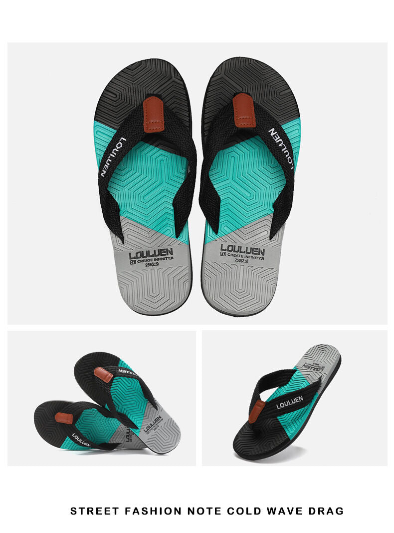 Men's Flip Flops with EVA-PVC Dual Sole, Black for Comfort & Style for Summer Beach & Daily Wear(39) - Image 4