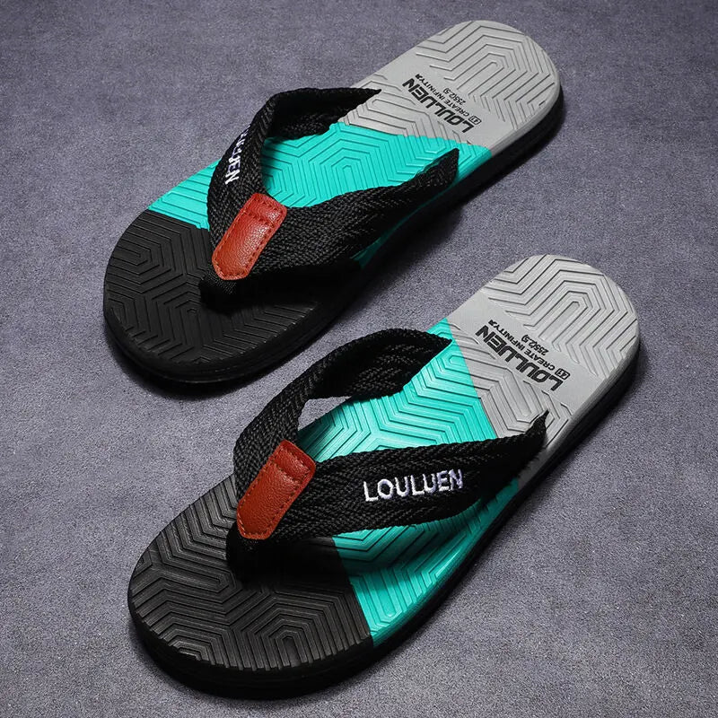 Men's Flip Flops with EVA-PVC Dual Sole, Black for Comfort & Style for Summer Beach & Daily Wear(41)