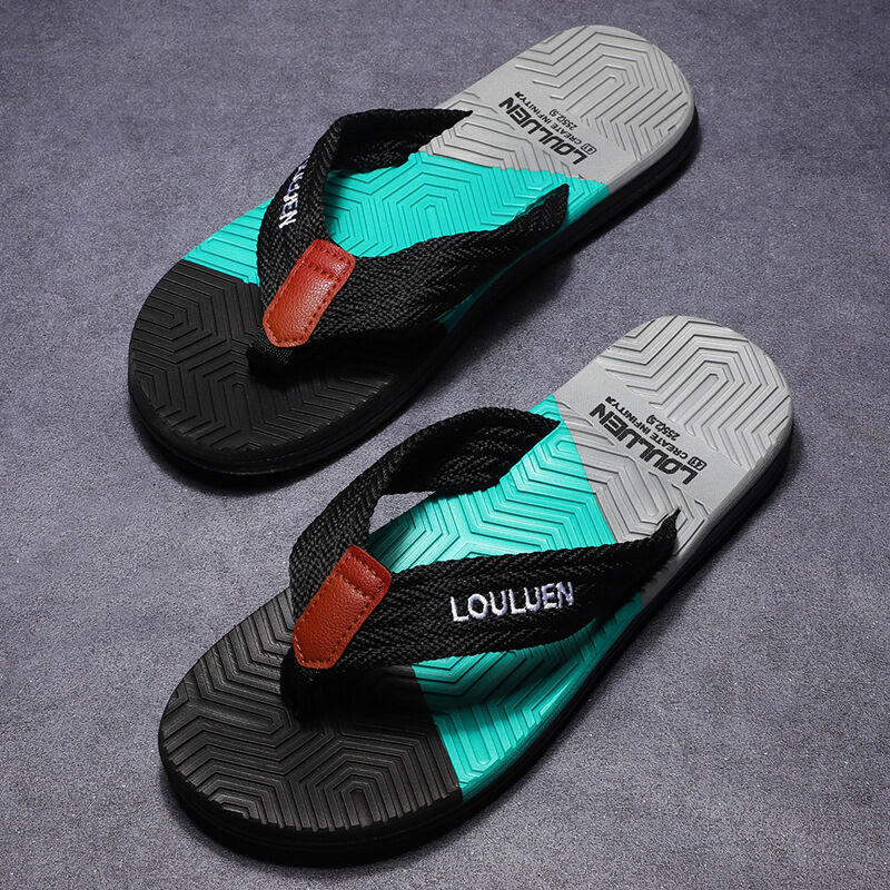 Men's Flip Flops with EVA-PVC Dual Sole, Black for Comfort & Style for Summer Beach & Daily Wear(45)