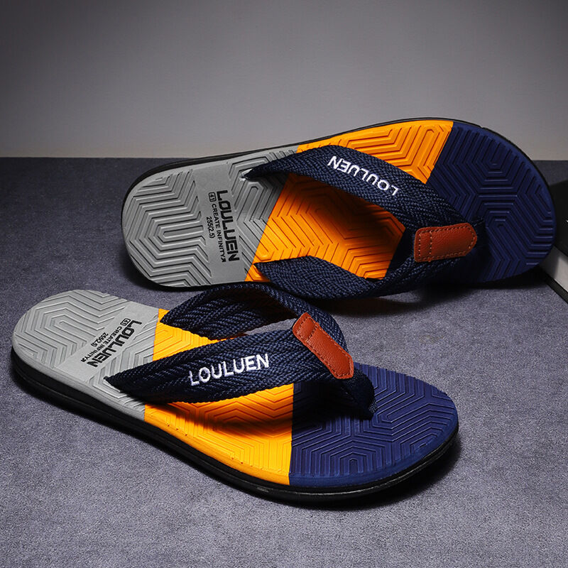 Men's Flip Flops with EVA-PVC Dual Sole, Blue for Comfort & Style for Summer Beach & Daily Wear(40) - Image 3