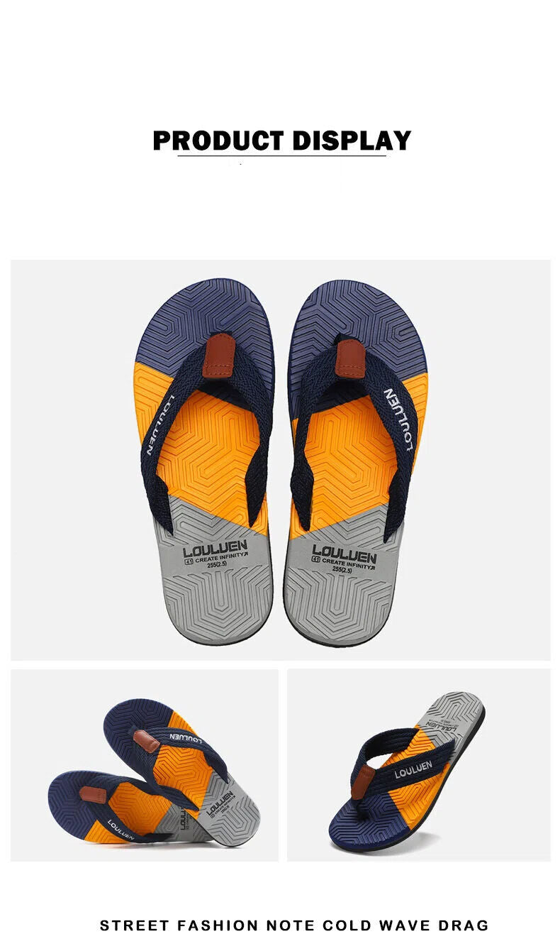 Men's Flip Flops with EVA-PVC Dual Sole, Blue for Comfort & Style for Summer Beach & Daily Wear(43) - Image 5