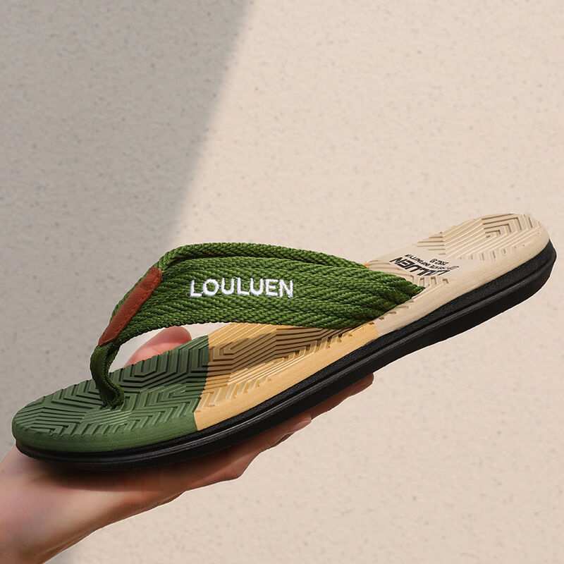 Men's Flip Flops with EVA-PVC Dual Sole, Green for Comfort & Style for Summer Beach & Daily Wear(39) - Image 5