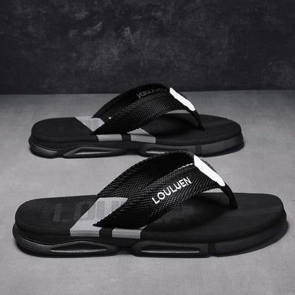 Men's Flip Flops: 4 Colors, EVA-PVC Blend, Comfort & Style for Summer Beach & Daily Wear(Black-gray-42)