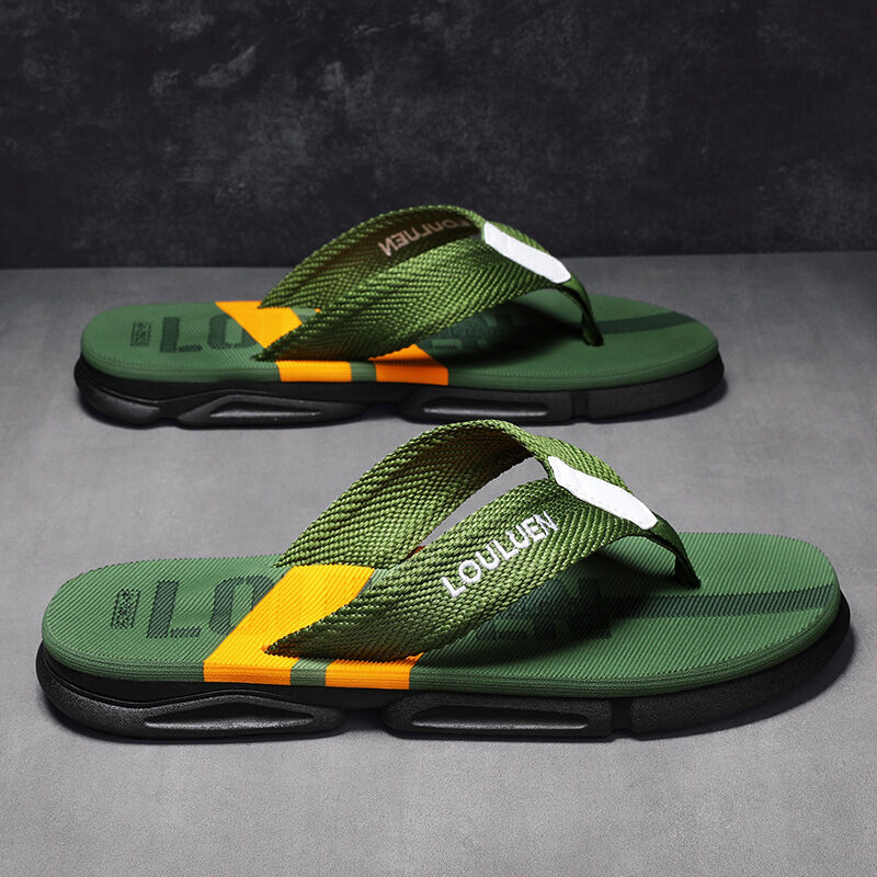 Men's Flip Flops: 4 Colors, EVA-PVC Blend, Comfort & Style for Summer Beach & Daily Wear(Green-45)