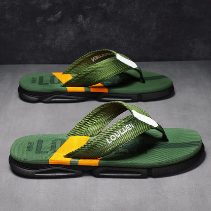 Men's Flip Flops: 4 Colors, EVA-PVC Blend, Comfort & Style for Summer Beach & Daily Wear(Green-45)