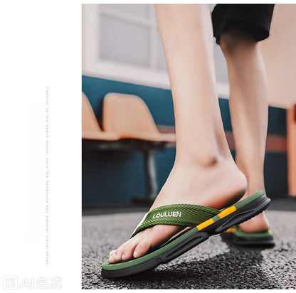 Men's Flip Flops: 4 Colors, EVA-PVC Blend, Comfort & Style for Summer Beach & Daily Wear(Green-45) - Image 3