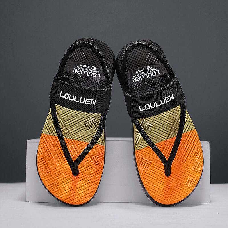Men's Outdoor Non-Slip Sandals, EVA Lightweight Thick-Sole Beach Slippers for Casual & Sports(black-40)