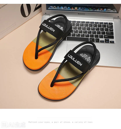 Men's Outdoor Non-Slip Sandals, EVA Lightweight Thick-Sole Beach Slippers for Casual & Sports(black-43) - Image 4