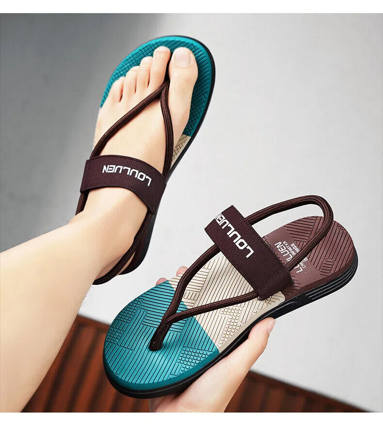 Men's Outdoor Non-Slip Sandals, EVA Lightweight Thick-Sole Beach Slippers for Casual & ports(brown-41) - Image 8