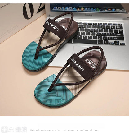 Men's Outdoor Non-Slip Sandals, EVA Lightweight Thick-Sole Beach Slippers for Casual &ports(brown-42) - Image 4
