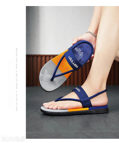 Men's Outdoor Non-Slip Sandals, EVA Lightweight Thick-Sole Beach Slippers for Casual & Sports(dark blue-41) - Image 5