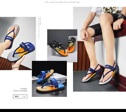 Men's Outdoor Non-Slip Sandals, EVA Lightweight Thick-Sole Beach Slippers for Casual & Sports(dark blue-43) - Image 3