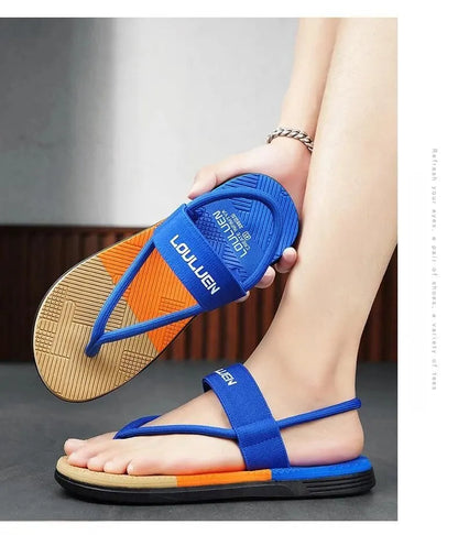 Men's Outdoor Non-Slip Sandals, EVA Lightweight Thick-Sole Beach Slippers for Casual & Sports(royal blue-39) - Image 4