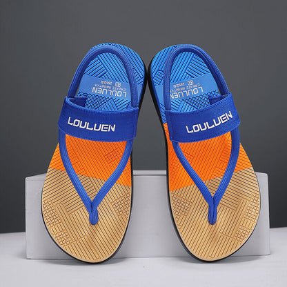 Men's Outdoor Non-Slip Sandals, EVA Lightweight Thick-Sole Beach Slippers for Casual & Sports(royal blue-44)