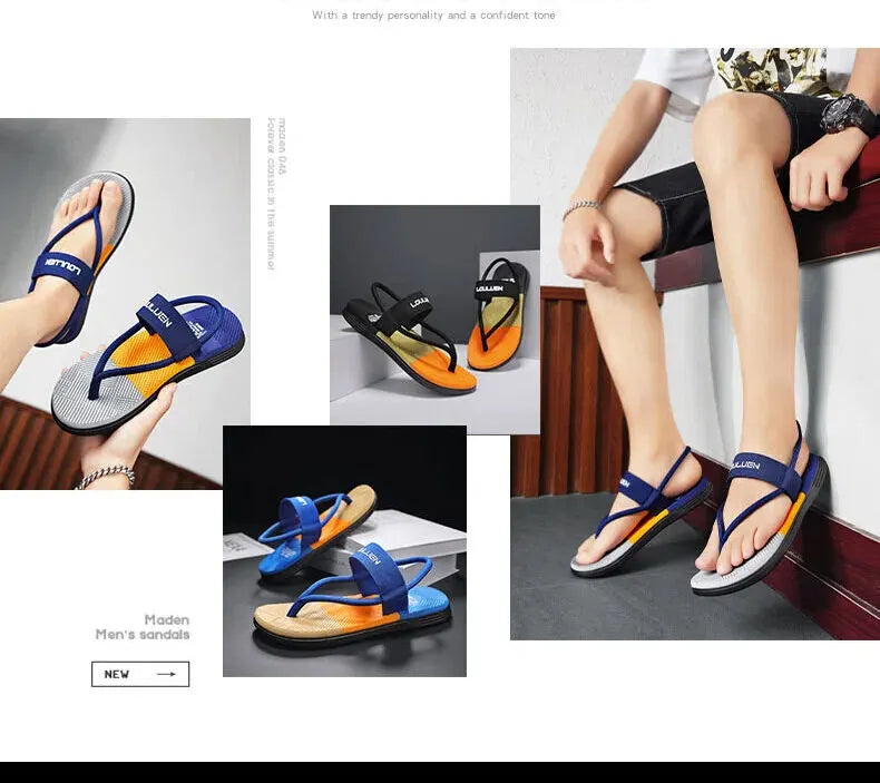 Men's Outdoor Non-Slip Sandals, EVA Lightweight Thick-Sole Beach Slippers for Casual & Sports(royal blue-44) - Image 3