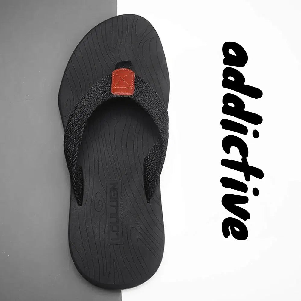 Men's Outdoor Non-Slip Flip Flops, 6 Colors EVA Lightweight Thick-Sole Beach Sandals for Casual & Sports(black-40)