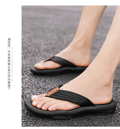 Men's Outdoor Non-Slip Flip Flops, 6 Colors EVA Lightweight Thick-Sole Beach Sandals for Casual & Sports(black-44) - Image 3