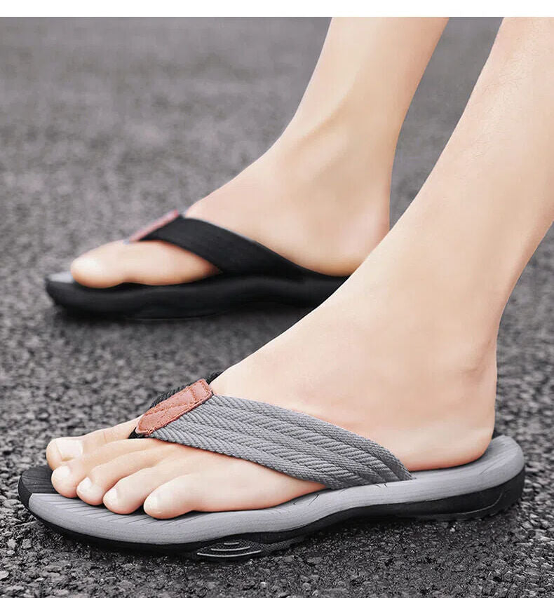 Men's Outdoor Non-Slip Flip Flops, 6 Colors EVA Lightweight Thick-Sole Beach Sandals for Casual & Sports(black and gray-41) - Image 5