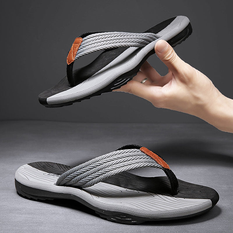 Men's Outdoor Non-Slip Flip Flops, 6 Colors EVA Lightweight Thick-Sole Beach Sandals for Casual & Sports(black and gray-42) - Image 3