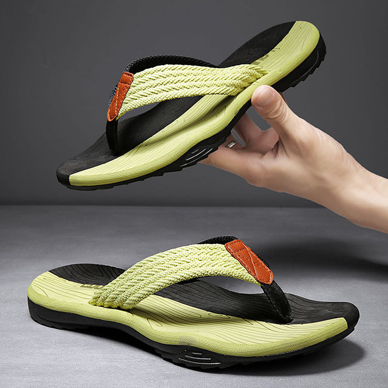 Men's Outdoor Non-Slip Flip Flops, 6 Colors EVA Lightweight Thick-Sole Beach Sandals for Casual & Sports(black and green-40) - Image 6