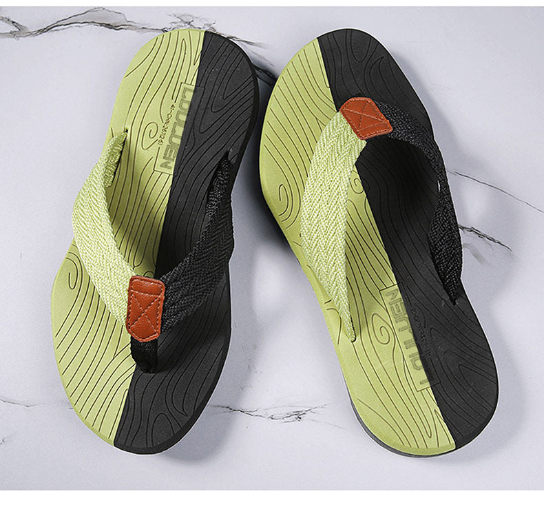 Men's Outdoor Non-Slip Flip Flops, 6 Colors EVA Lightweight Thick-Sole Beach Sandals for Casual & Sports(black and green-41) - Image 5