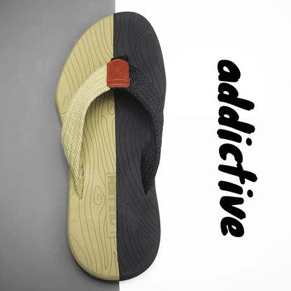 Men's Outdoor Non-Slip Flip Flops, 6 Colors EVA Lightweight Thick-Sole Beach Sandals for Casual & Sports(black and green-45)