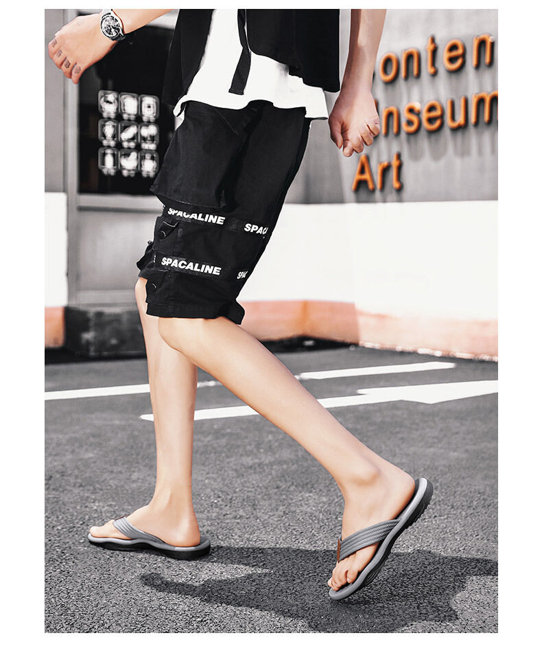Men's Outdoor Non-Slip Flip Flops, 6 Colors EVA Lightweight Thick-Sole Beach Sandals for Casual & Sports(gray-41) - Image 6