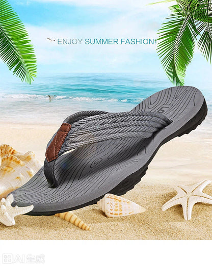 Men's Outdoor Non-Slip Flip Flops, 6 Colors EVA Lightweight Thick-Sole Beach Sandals for Casual & Sports(gray-43) - Image 2