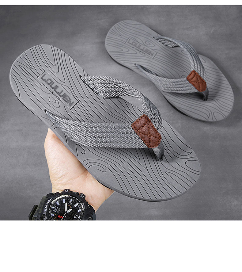 Men's Outdoor Non-Slip Flip Flops, 6 Colors EVA Lightweight Thick-Sole Beach Sandals for Casual & Sports(gray-43) - Image 3