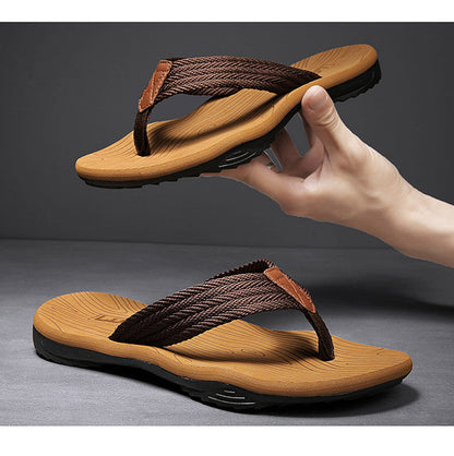 Men's Outdoor Non-Slip Flip Flops, 6 Colors EVA Lightweight Thick-Sole Beach Sandals for Casual & Sports(khaki-39) - Image 4