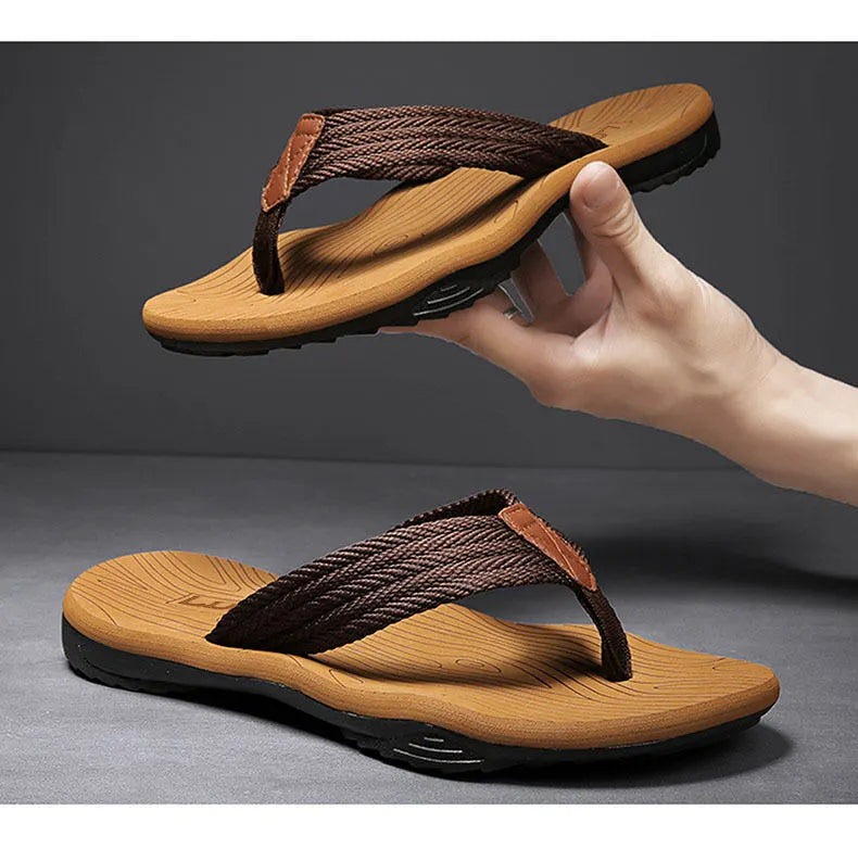 Men's Outdoor Non-Slip Flip Flops, 6 Colors EVA Lightweight Thick-Sole Beach Sandals for Casual & Sports(khaki-39) - Image 4