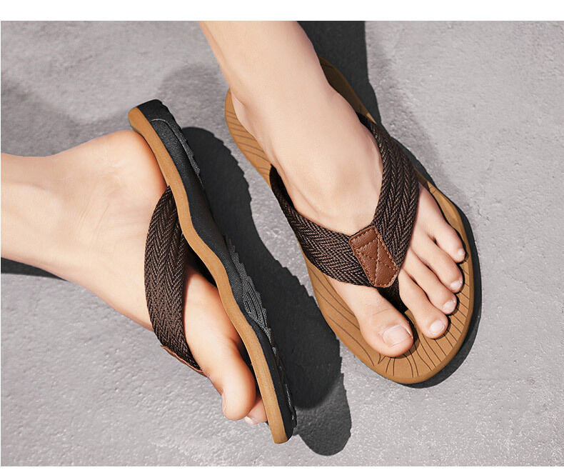 Men's Outdoor Non-Slip Flip Flops, 6 Colors EVA Lightweight Thick-Sole Beach Sandals for Casual & Sports(khaki-42) - Image 3