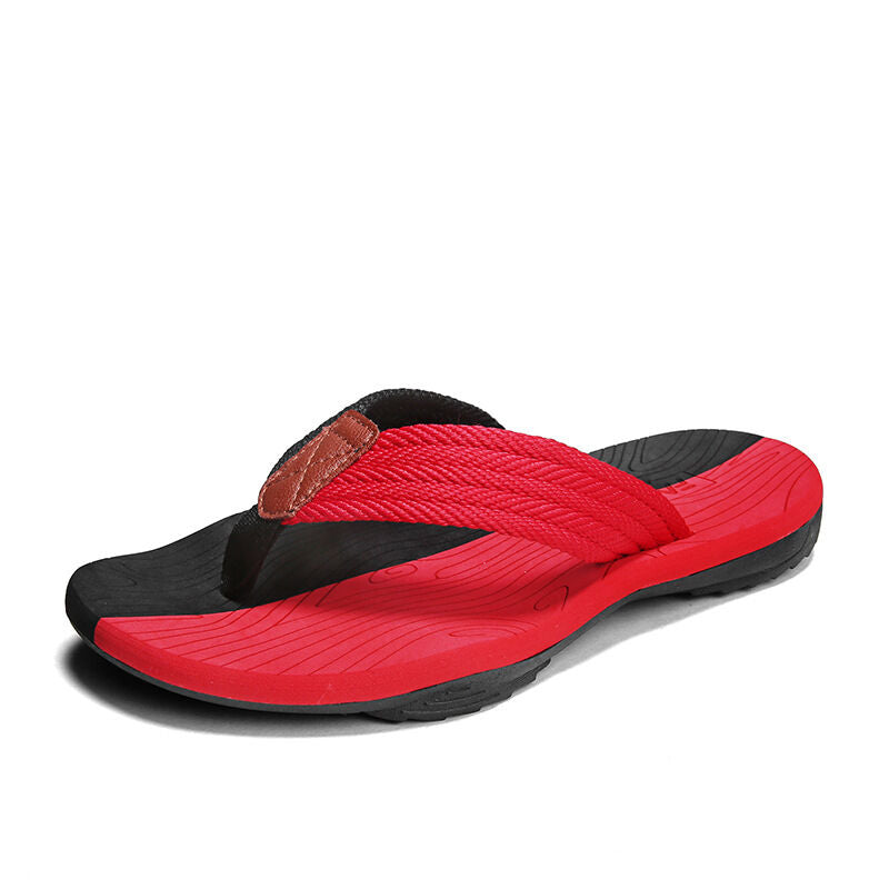 Men's Outdoor Non-Slip Flip Flops, 6 Colors EVA Lightweight Thick-Sole Beach Sandals for Casual & Sports(red and black-43) - Image 3