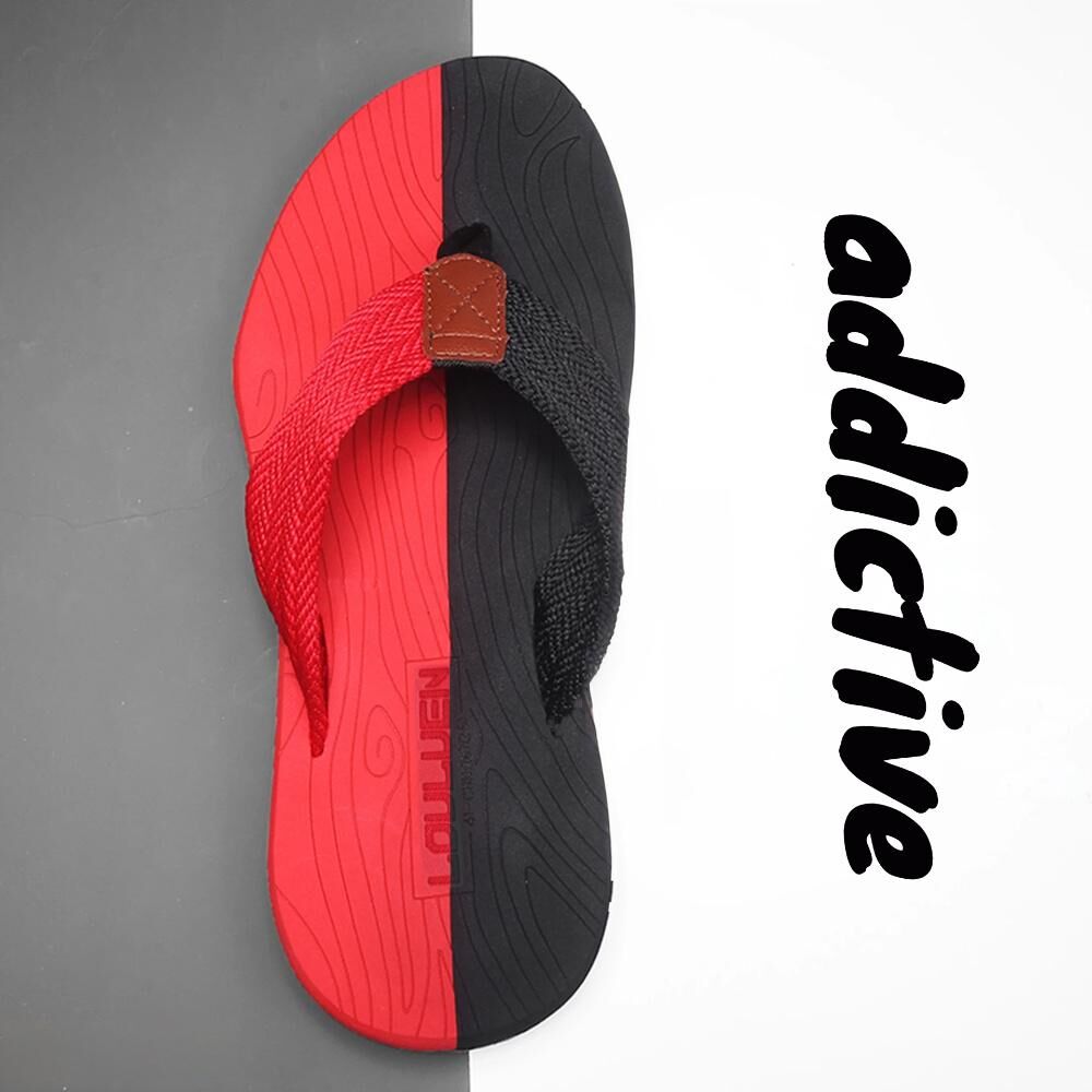 Men's Outdoor Non-Slip Flip Flops, 6 Colors EVA Lightweight Thick-Sole Beach Sandals for Casual & Sports(red and black-44)