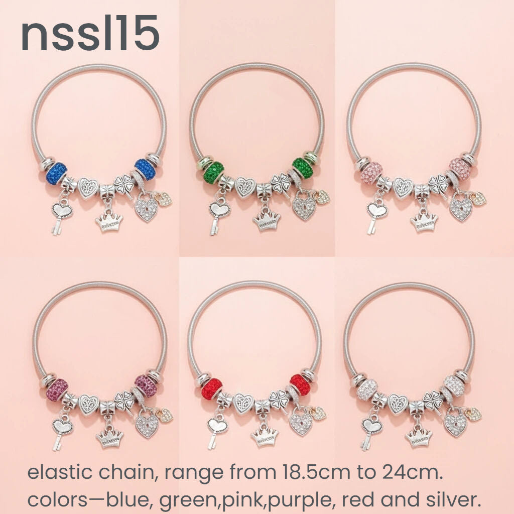 10 Styles Charm Bracelets Set: Colorful Alloy & Glass Beaded Bracelets,Buy 2 for Better Price(double) - Image 4